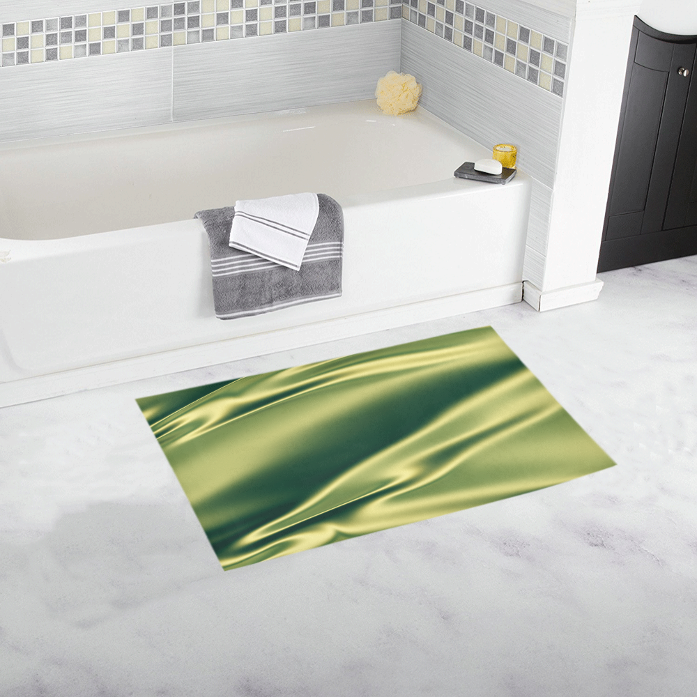 Green satin 3D texture Bath Rug 16''x 28''