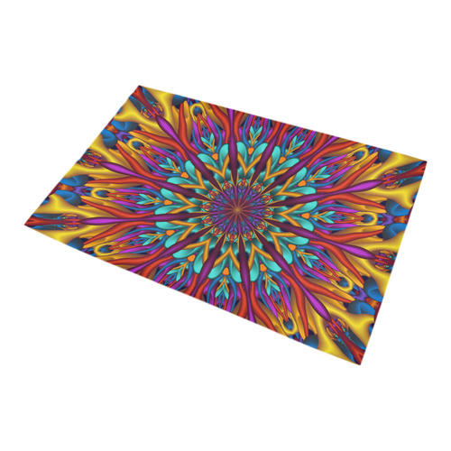 Amazing colors fractal mandala Bath Rug 20''x 32''