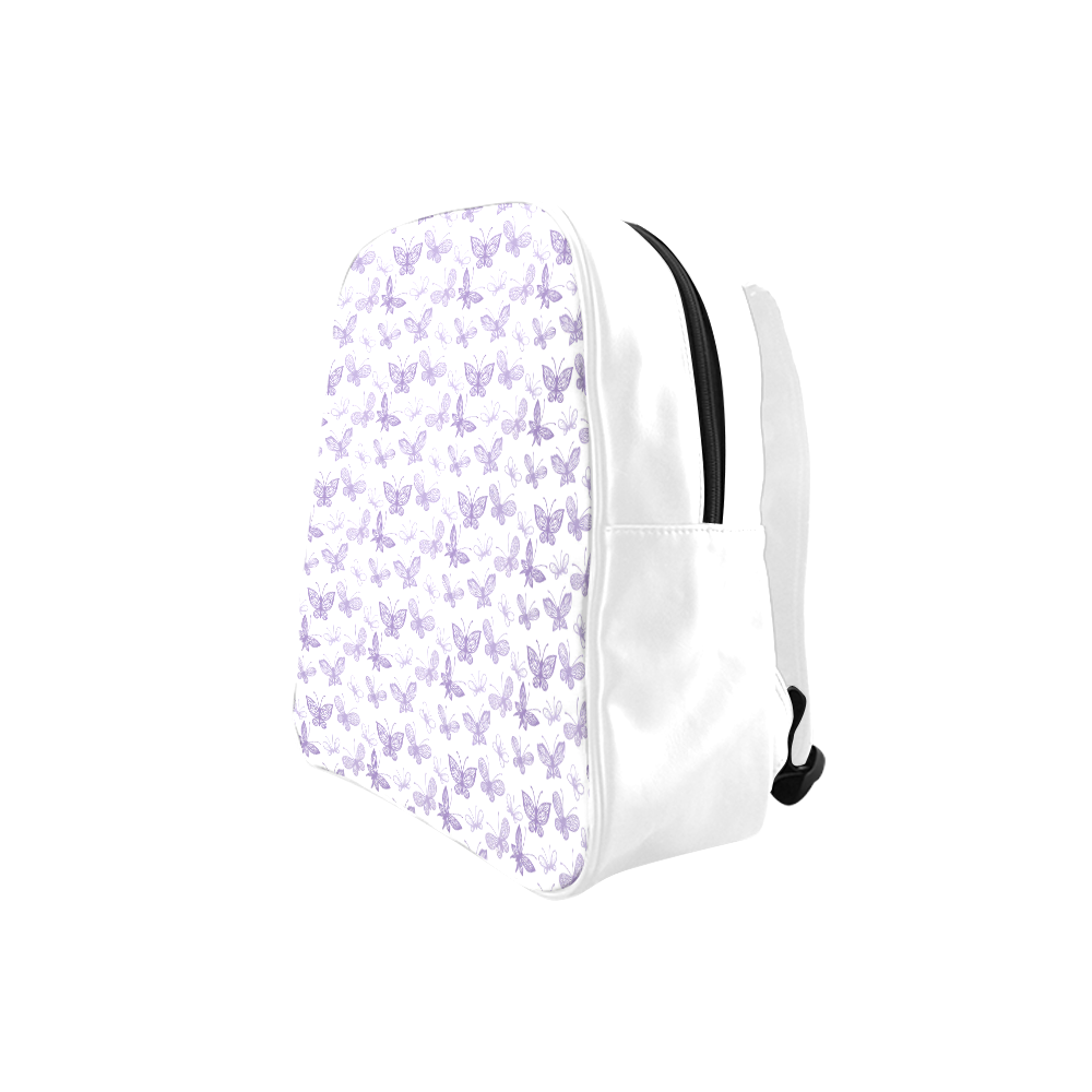 Cute Purple Butterflies School Backpack (Model 1601)(Small)