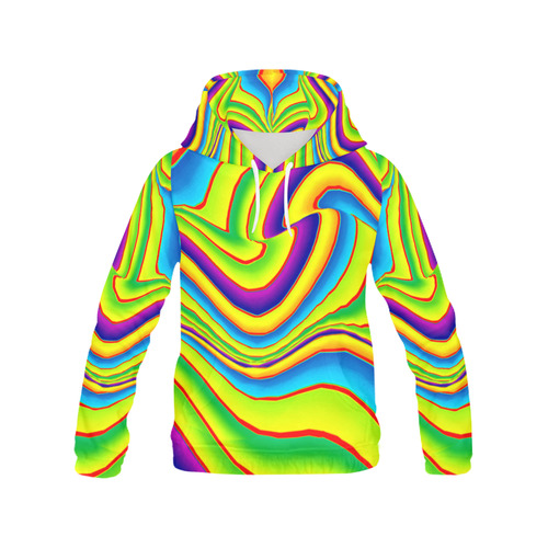Summer Wave Colors All Over Print Hoodie for Women (USA Size) (Model H13)