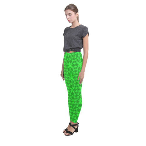 Greenery Kaleidoscope Cassandra Women's Leggings (Model L01)