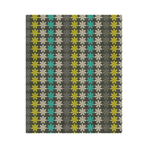 Floral Geometric Tile Duvet Cover 86"x70" ( All-over-print)