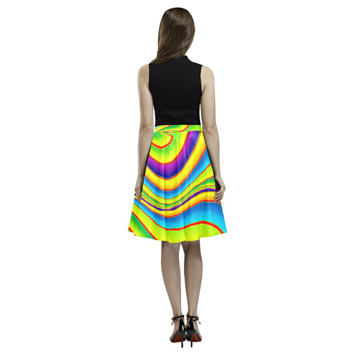 Summer Wave Colors Melete Pleated Midi Skirt (Model D15)