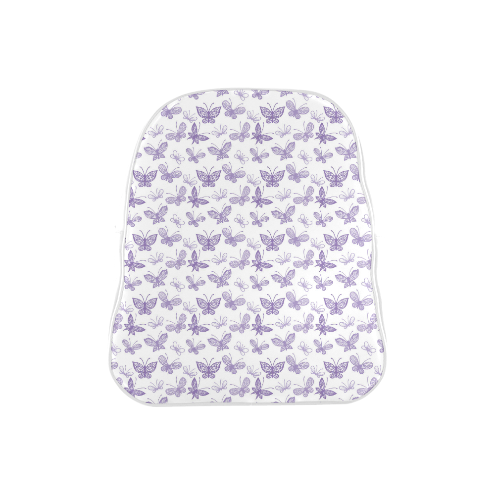 Cute Purple Butterflies School Backpack (Model 1601)(Small)