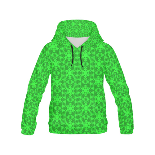 Greenery Kaleidoscope All Over Print Hoodie for Women (USA Size) (Model H13)