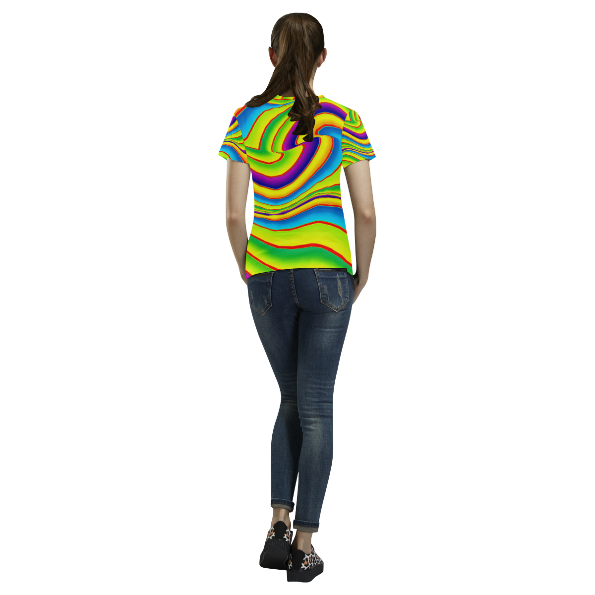 Summer Wave Colors All Over Print T-Shirt for Women (USA Size) (Model T40)