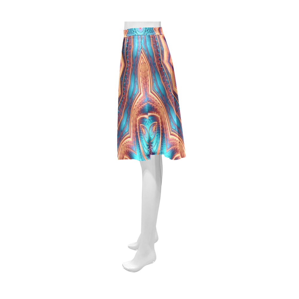 Blue Feather Mandala Athena Women's Short Skirt (Model D15)