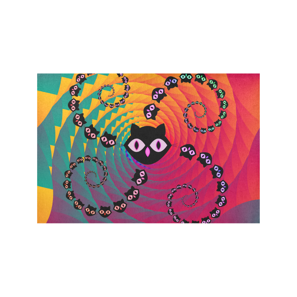 Rainbow Spiral Cats Placemat 12’’ x 18’’ (Six Pieces)