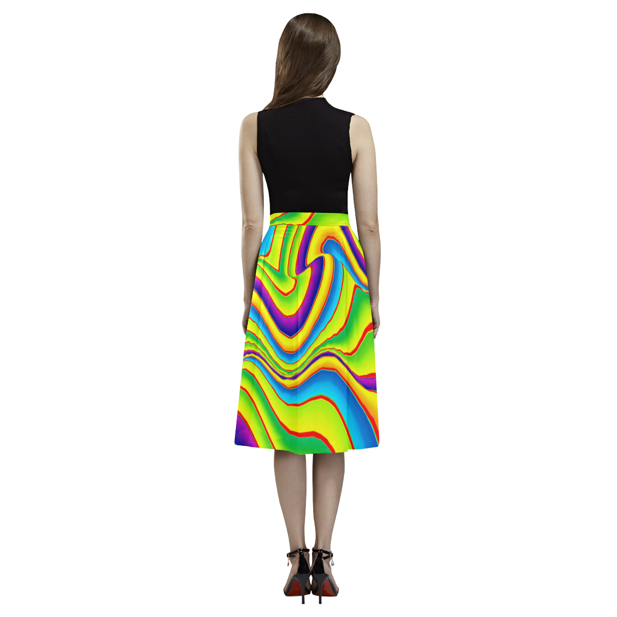 Summer Wave Colors Aoede Crepe Skirt (Model D16)