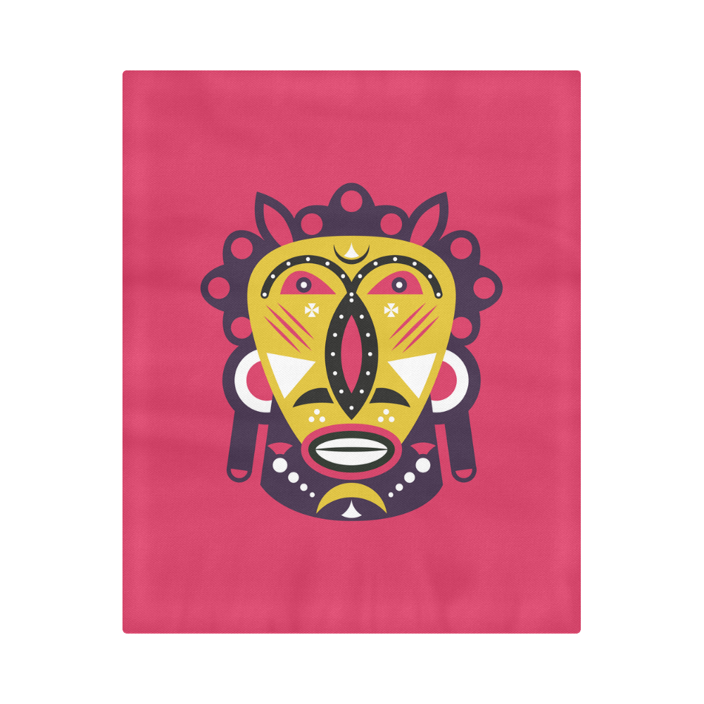 Kuba Face Mask Pink Duvet Cover 86"x70" ( All-over-print)