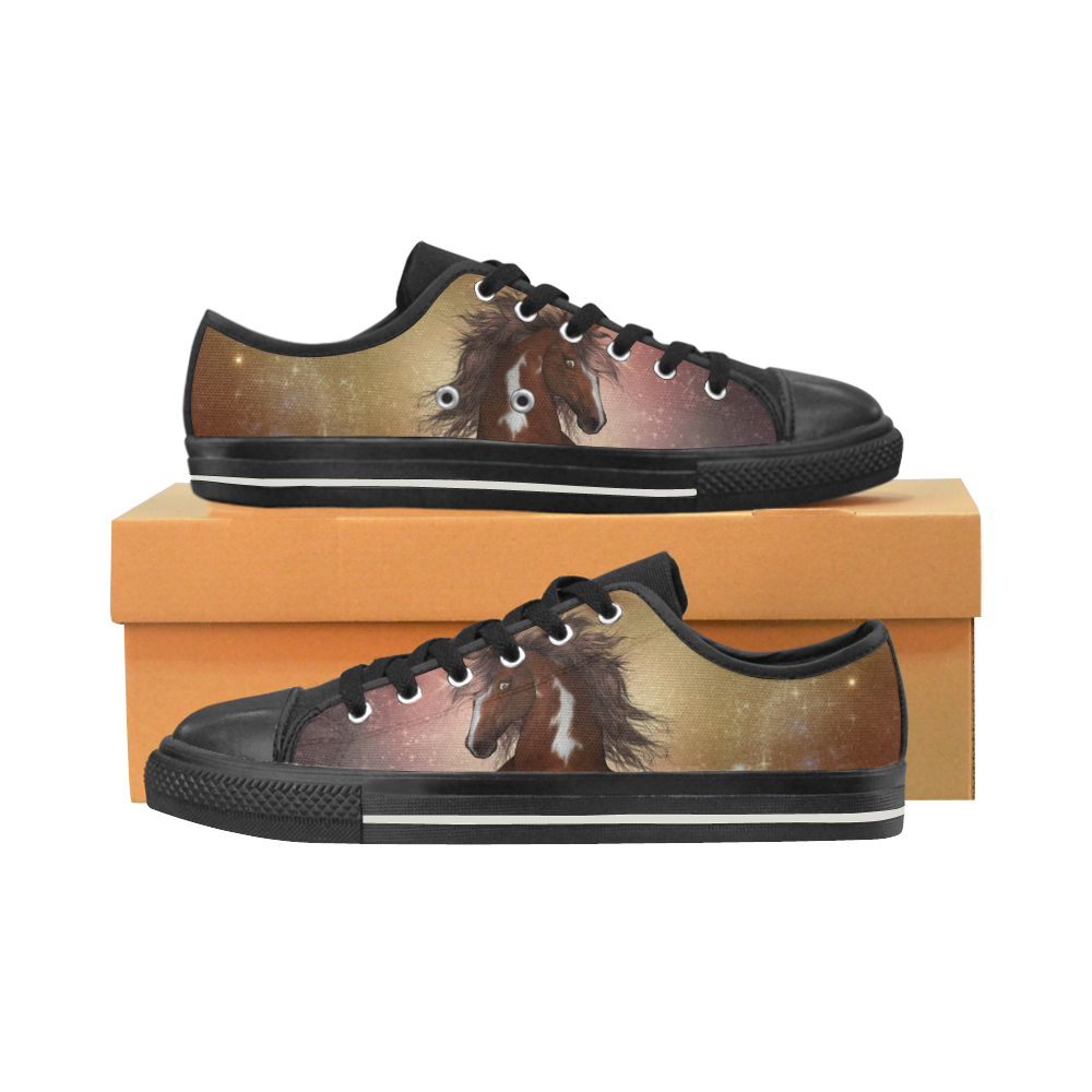 Wonderful wild horse in the sky Women's Classic Canvas Shoes (Model 018)