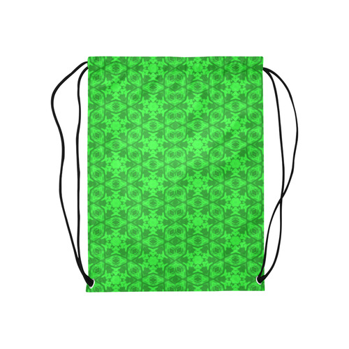 Greenery Kaleidoscope Medium Drawstring Bag Model 1604 (Twin Sides) 13.8"(W) * 18.1"(H)