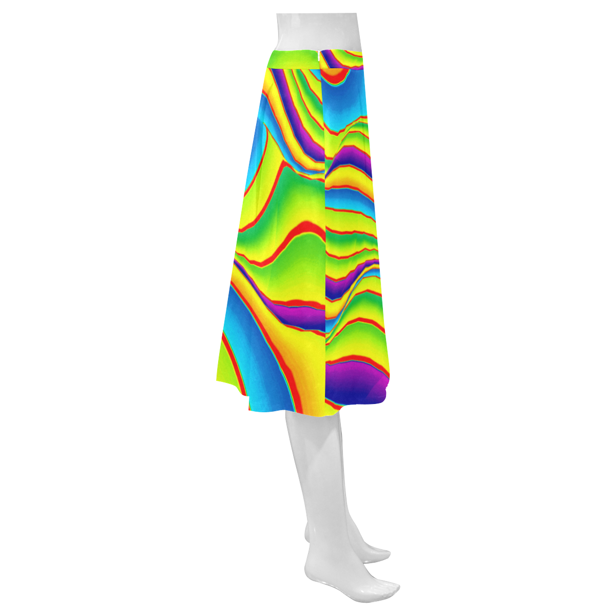 Summer Wave Colors Mnemosyne Women's Crepe Skirt (Model D16)