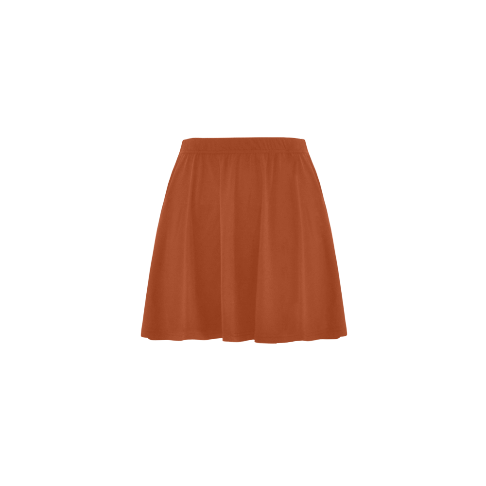 simply burnt orange Mini Skating Skirt (Model D36)