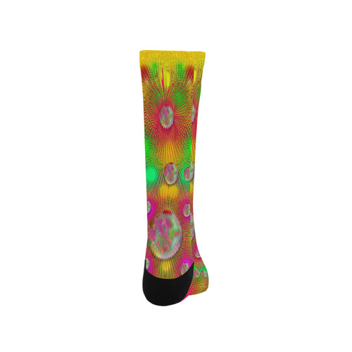 Summer Love in peace  colors and flowers pop art Trouser Socks