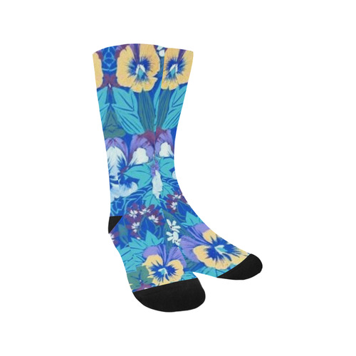 Vintage Floral Pansy Trouser Socks
