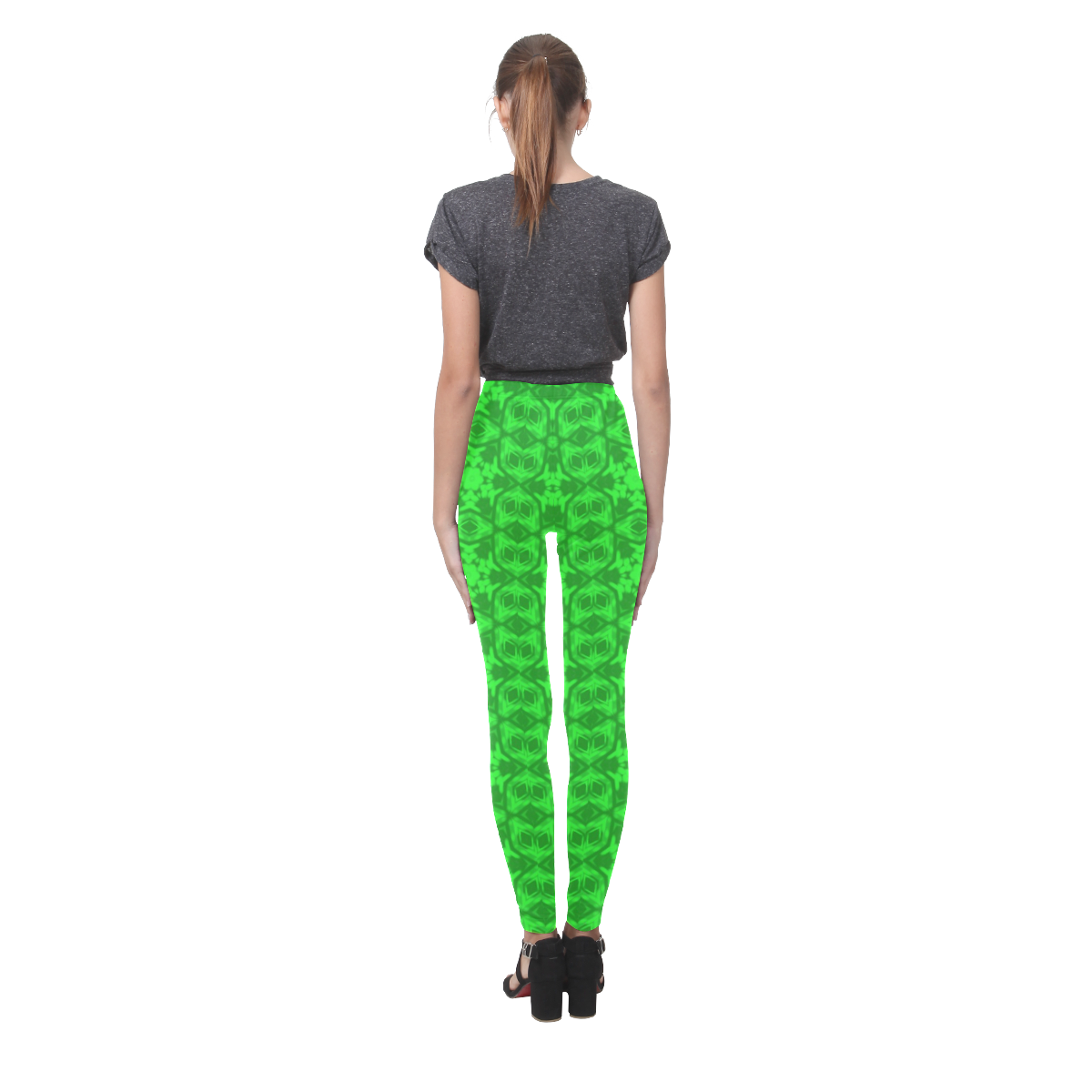 Greenery Kaleidoscope Cassandra Women's Leggings (Model L01)