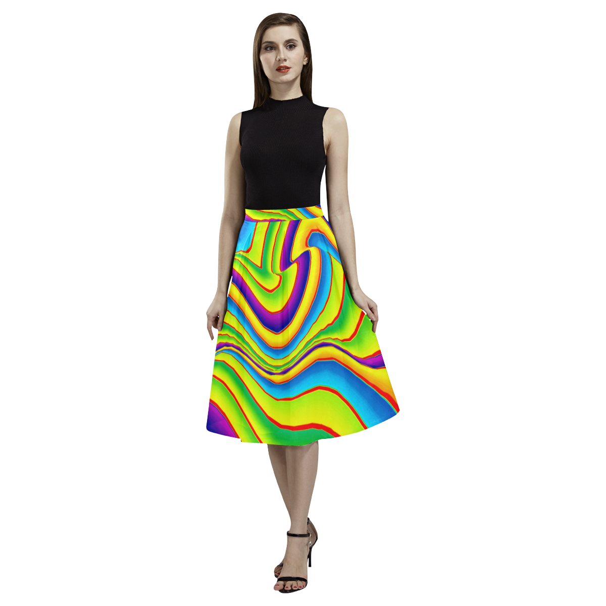 Summer Wave Colors Aoede Crepe Skirt (Model D16)