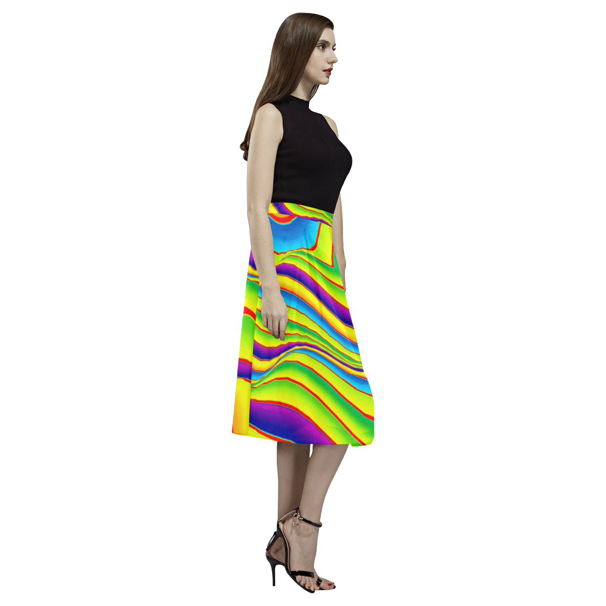 Summer Wave Colors Aoede Crepe Skirt (Model D16)