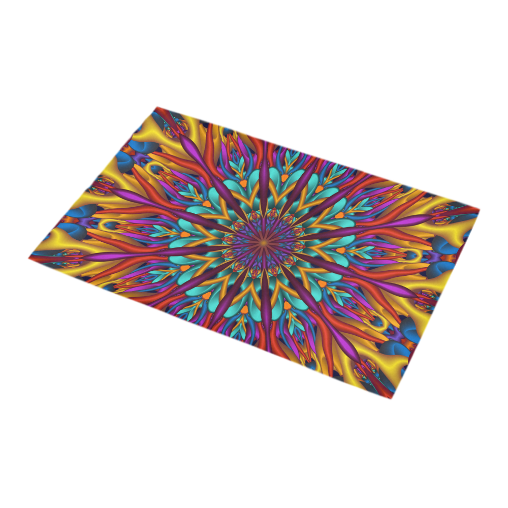 Amazing colors fractal mandala Bath Rug 16''x 28''