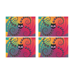 Rainbow Spiral Cats Placemat 12’’ x 18’’ (Four Pieces)