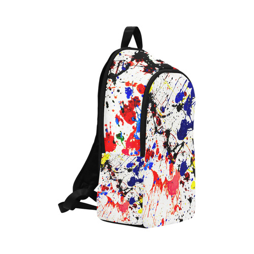 Blue & Red Paint Splatter Fabric Backpack for Adult (Model 1659)