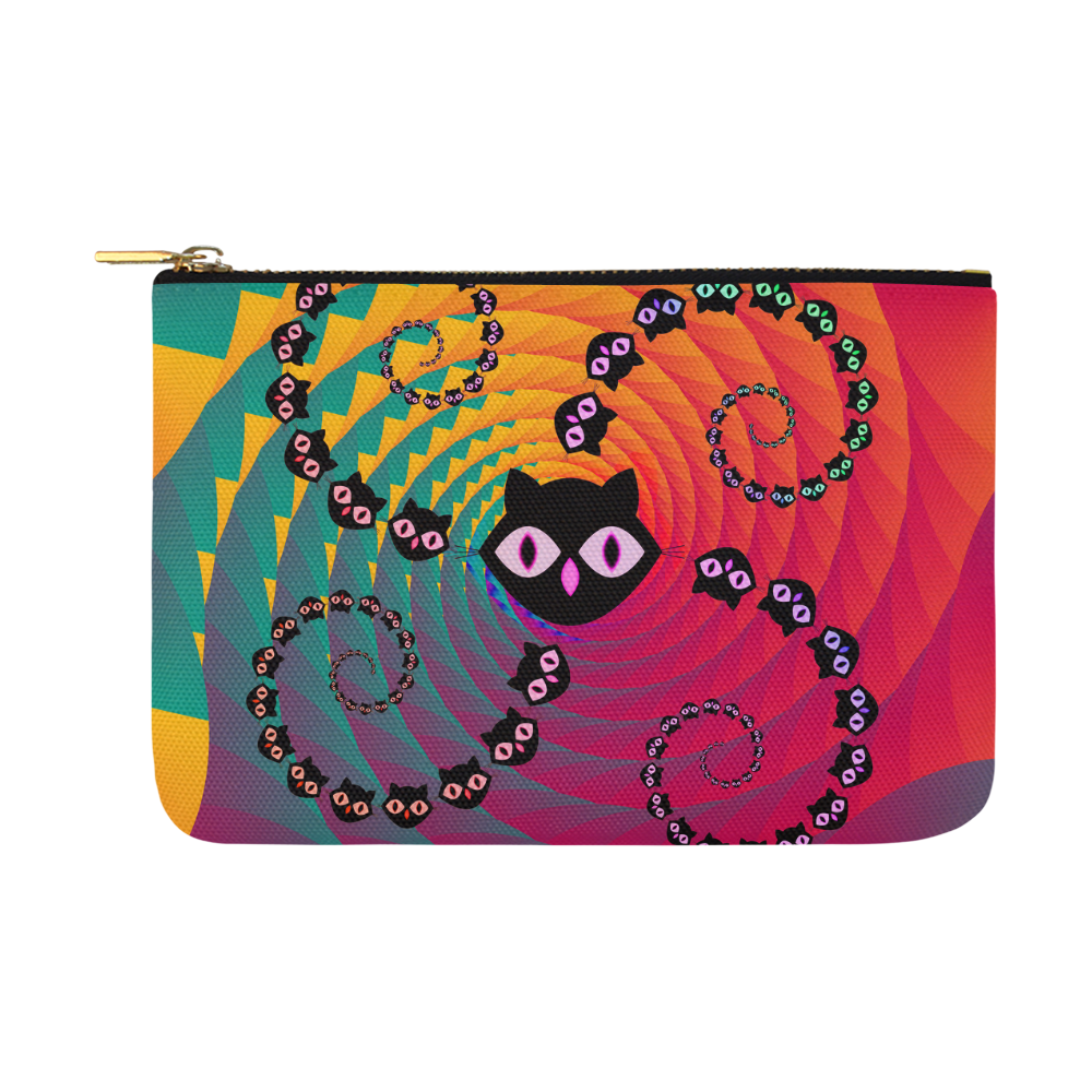Rainbow Spiral Cats Carry-All Pouch 12.5''x8.5''