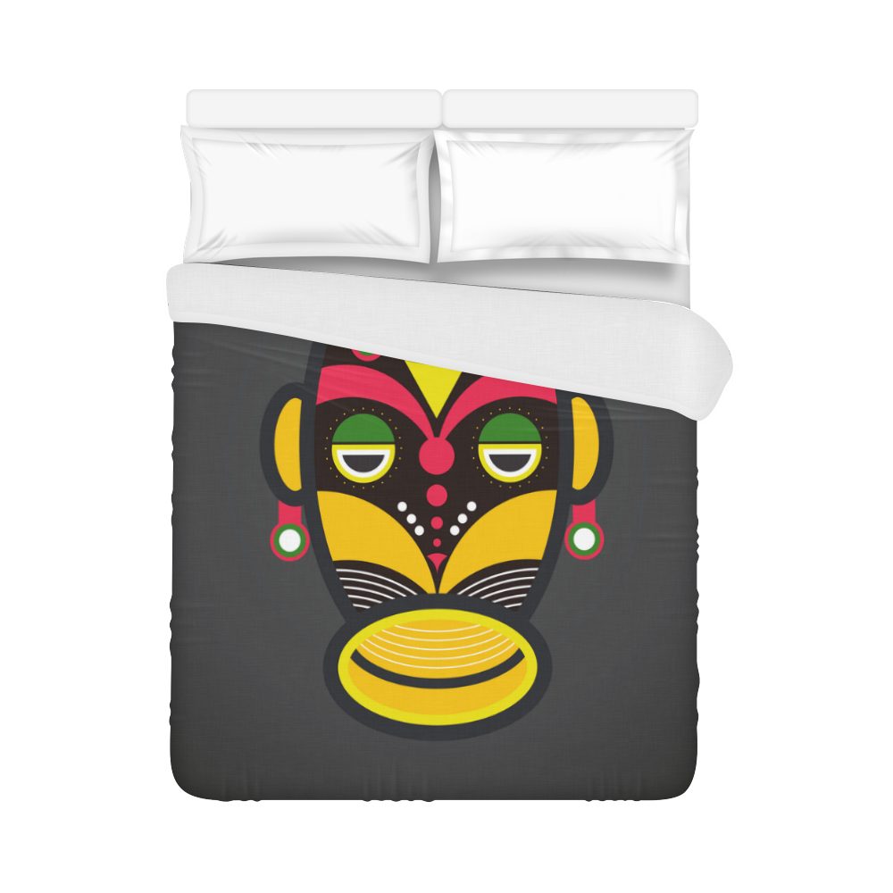 African Traditional Tribal Mask Duvet Cover 86"x70" ( All-over-print)