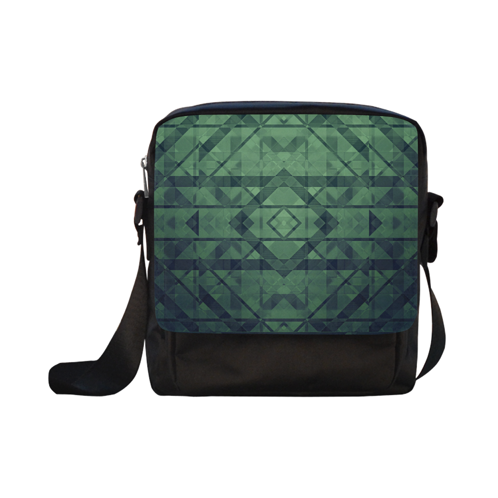 Sci-Fi Green Monster  Geometric design Crossbody Nylon Bags (Model 1633)