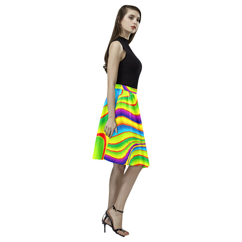 Summer Wave Colors Melete Pleated Midi Skirt (Model D15)