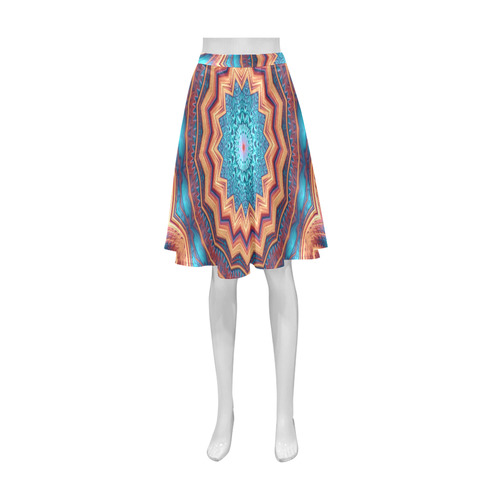 Blue Feather Mandala Athena Women's Short Skirt (Model D15)
