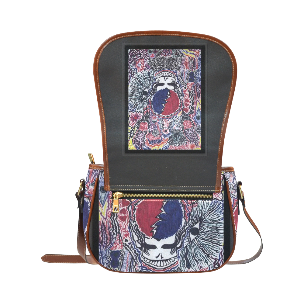 Grateful Dead Steal Your Face Saddle Bag/Small (Model 1649) Full Customization
