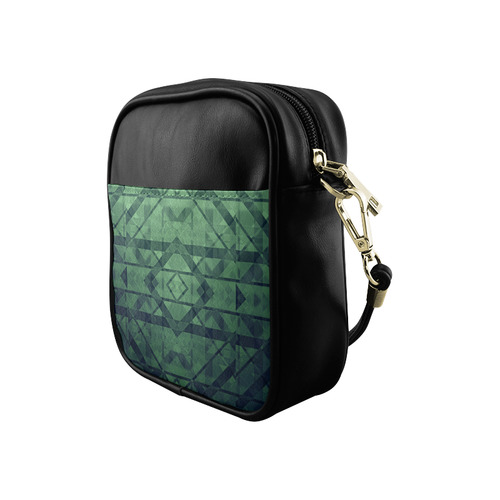 Sci-Fi Green Monster  Geometric design Sling Bag (Model 1627)