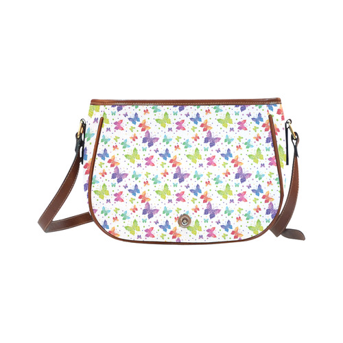 Colorful Butterflies Saddle Bag/Small (Model 1649) Full Customization