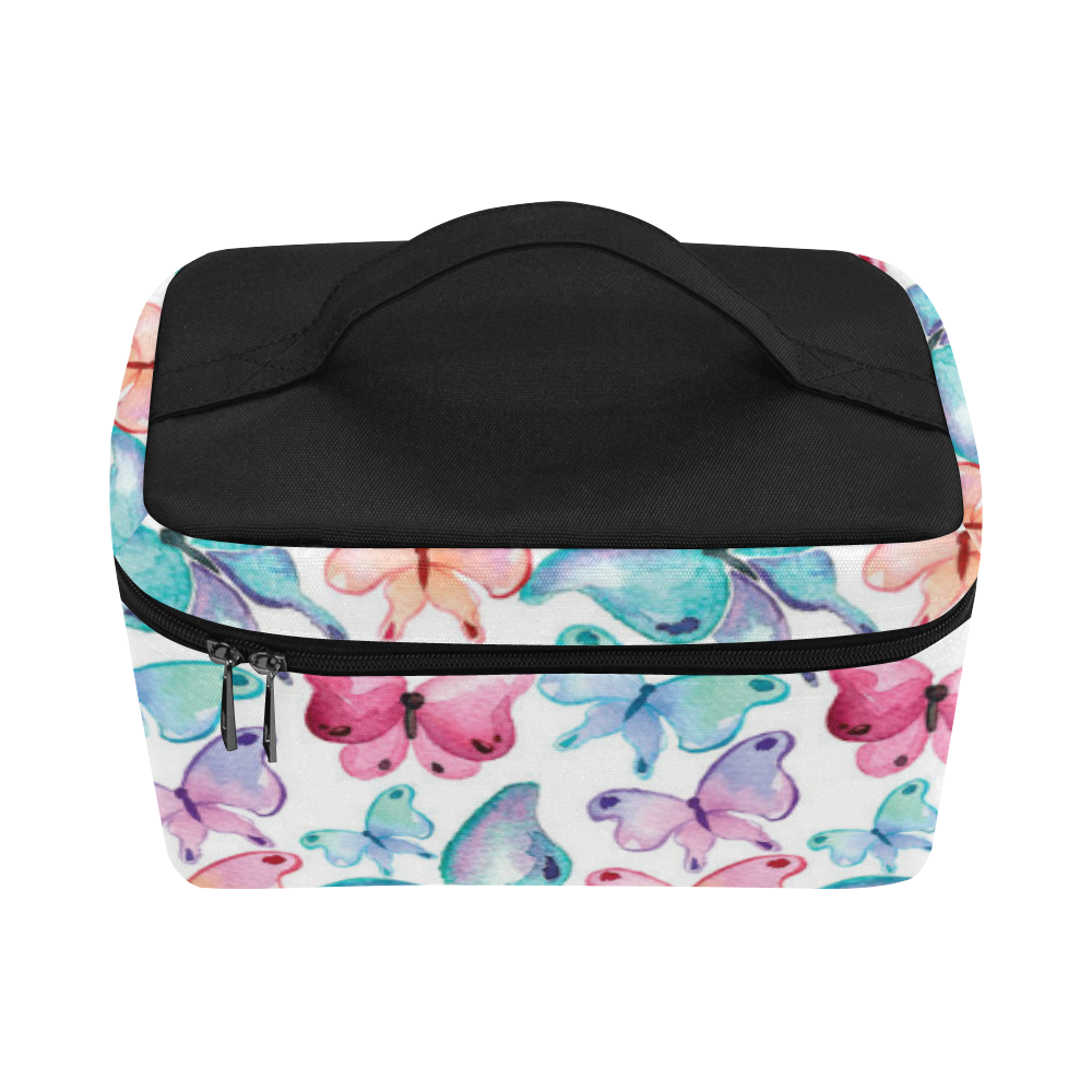 Watercolor Colorful Butterflies Cosmetic Bag/Large (Model 1658)