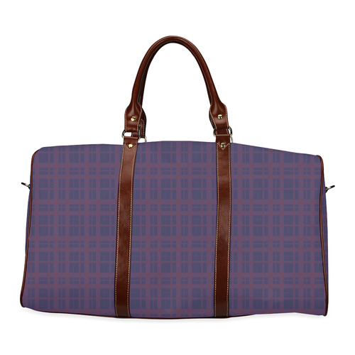 Purple Plaid Rock Style Waterproof Travel Bag/Large (Model 1639)