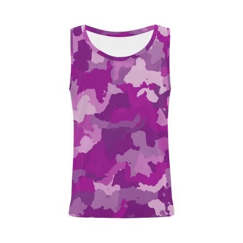 camouflage purple All Over Print Tank Top for Women (Model T43)