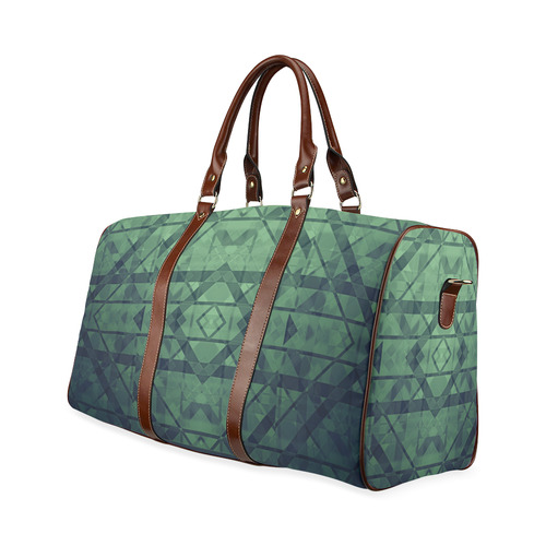Sci-Fi Green Monster  Geometric design Waterproof Travel Bag/Large (Model 1639)