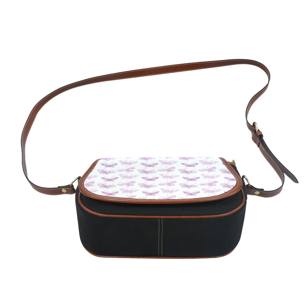 Fantastic Pink Butterflies Saddle Bag/Small (Model 1649)(Flap Customization)