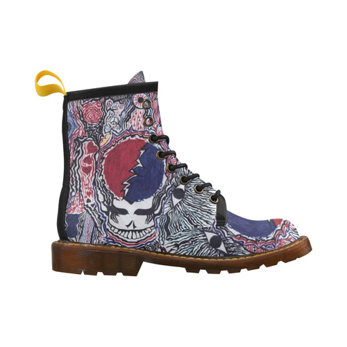 Grateful Dead Steal Your Face High Grade PU Leather Martin Boots For Women Model 402H