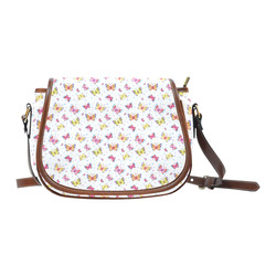 Watercolor Butterflies Saddle Bag/Small (Model 1649) Full Customization