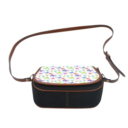 Colorful Butterflies Saddle Bag/Small (Model 1649)(Flap Customization)