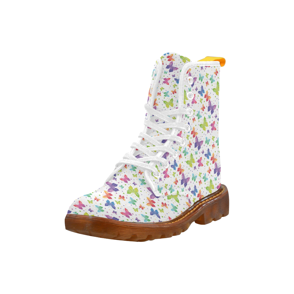 Colorful Butterflies Martin Boots For Women Model 1203H