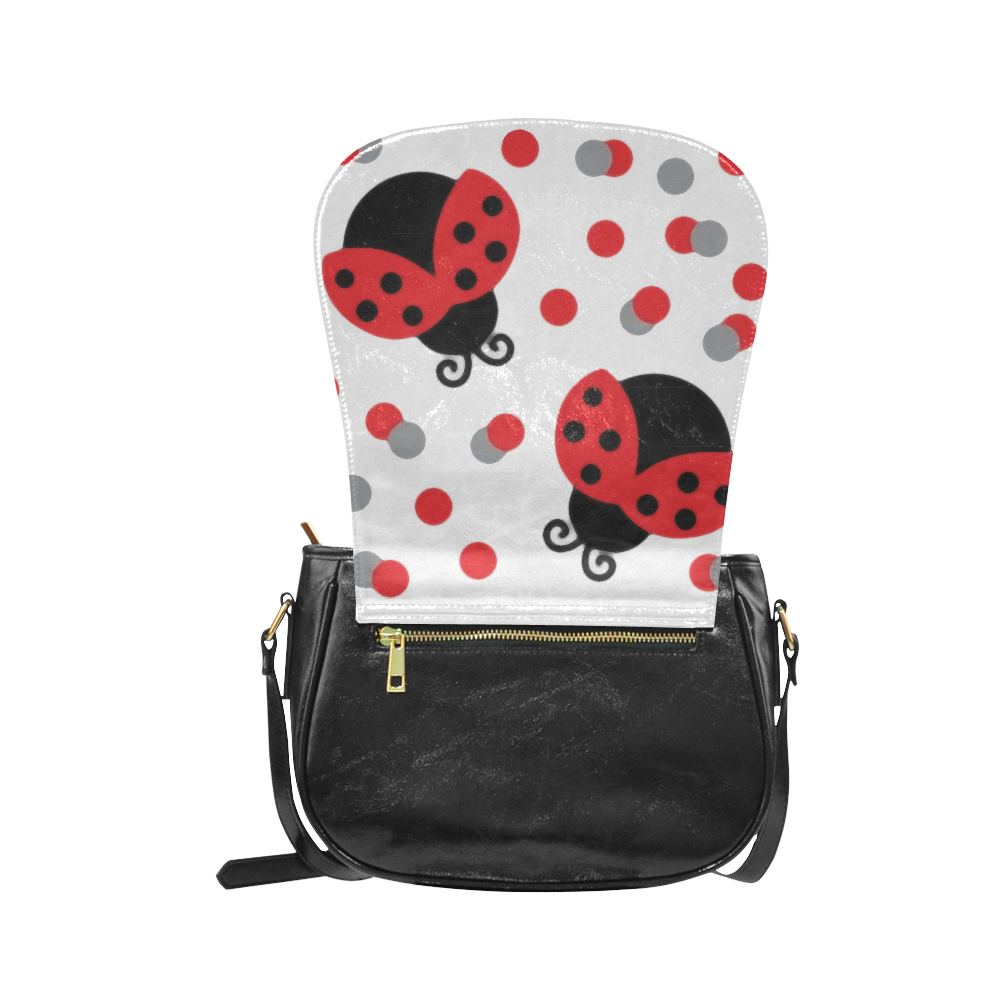 Cute Ladybug Pattern Red Black Classic Saddle Bag/Small (Model 1648)