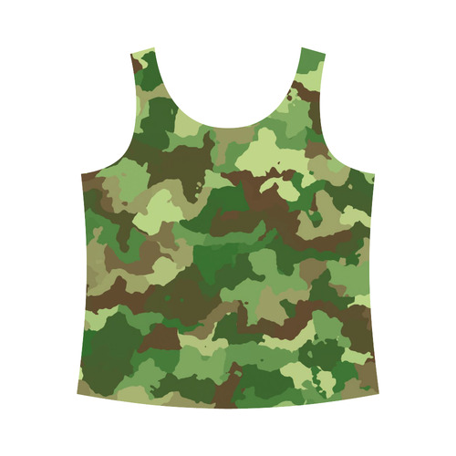 camouflage green All Over Print Tank Top for Women (Model T43)