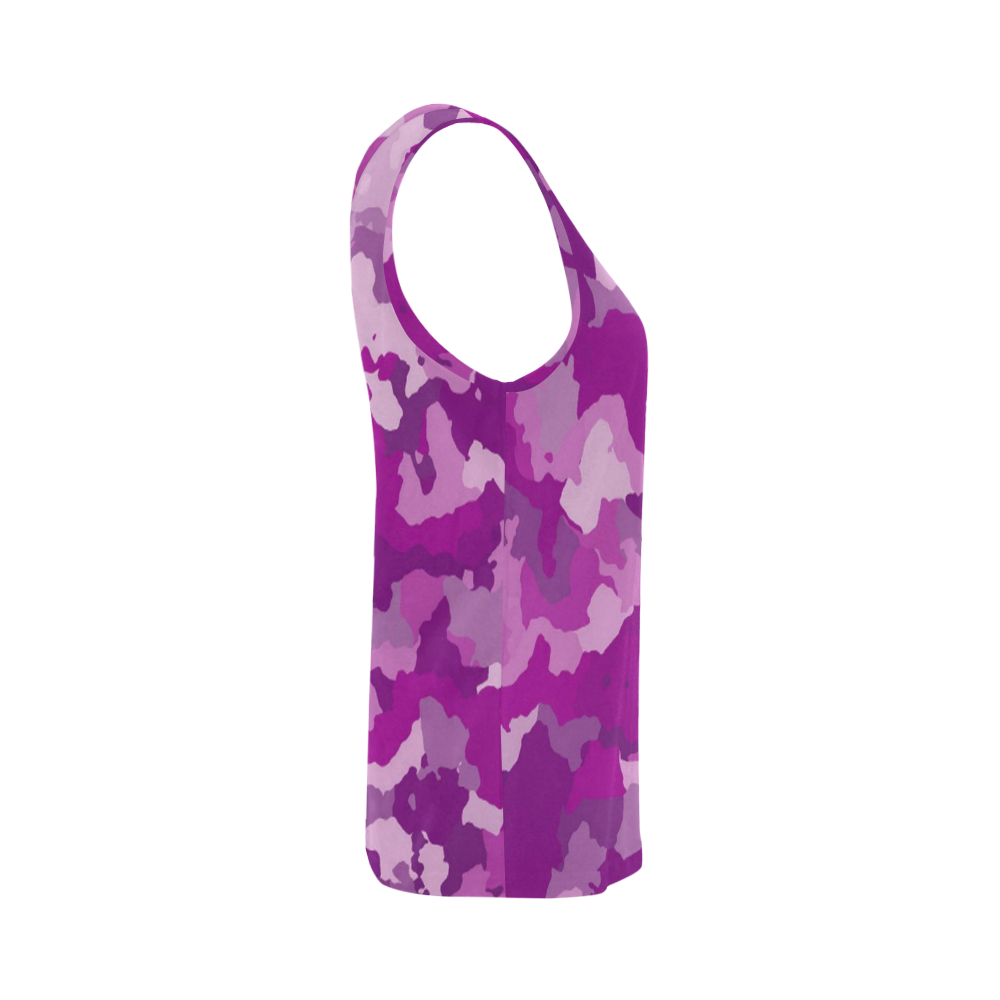 camouflage purple All Over Print Tank Top for Women (Model T43)