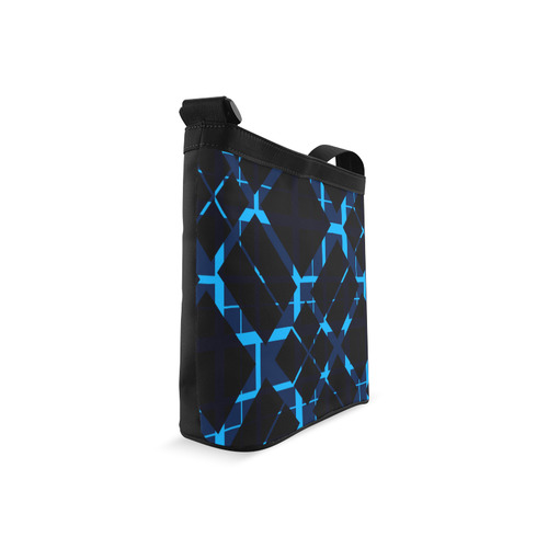 Diagonal Blue & Black Plaid Modern Style Crossbody Bags (Model 1613)