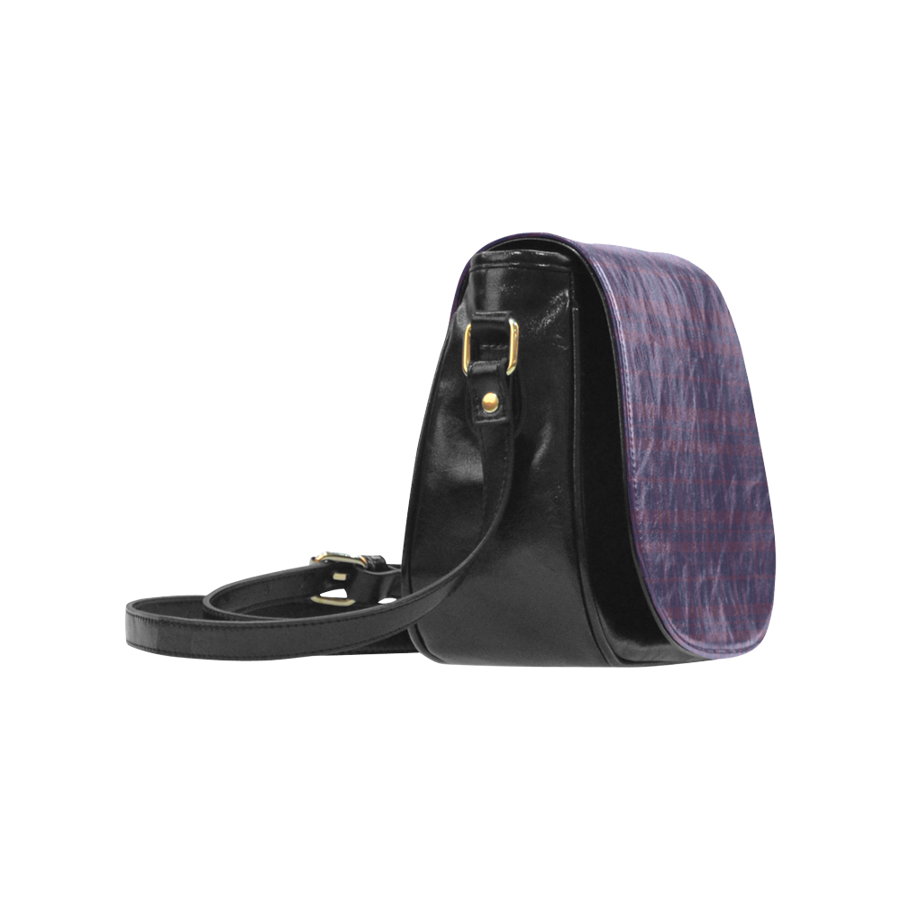 Purple Plaid Rock Style Classic Saddle Bag/Small (Model 1648)
