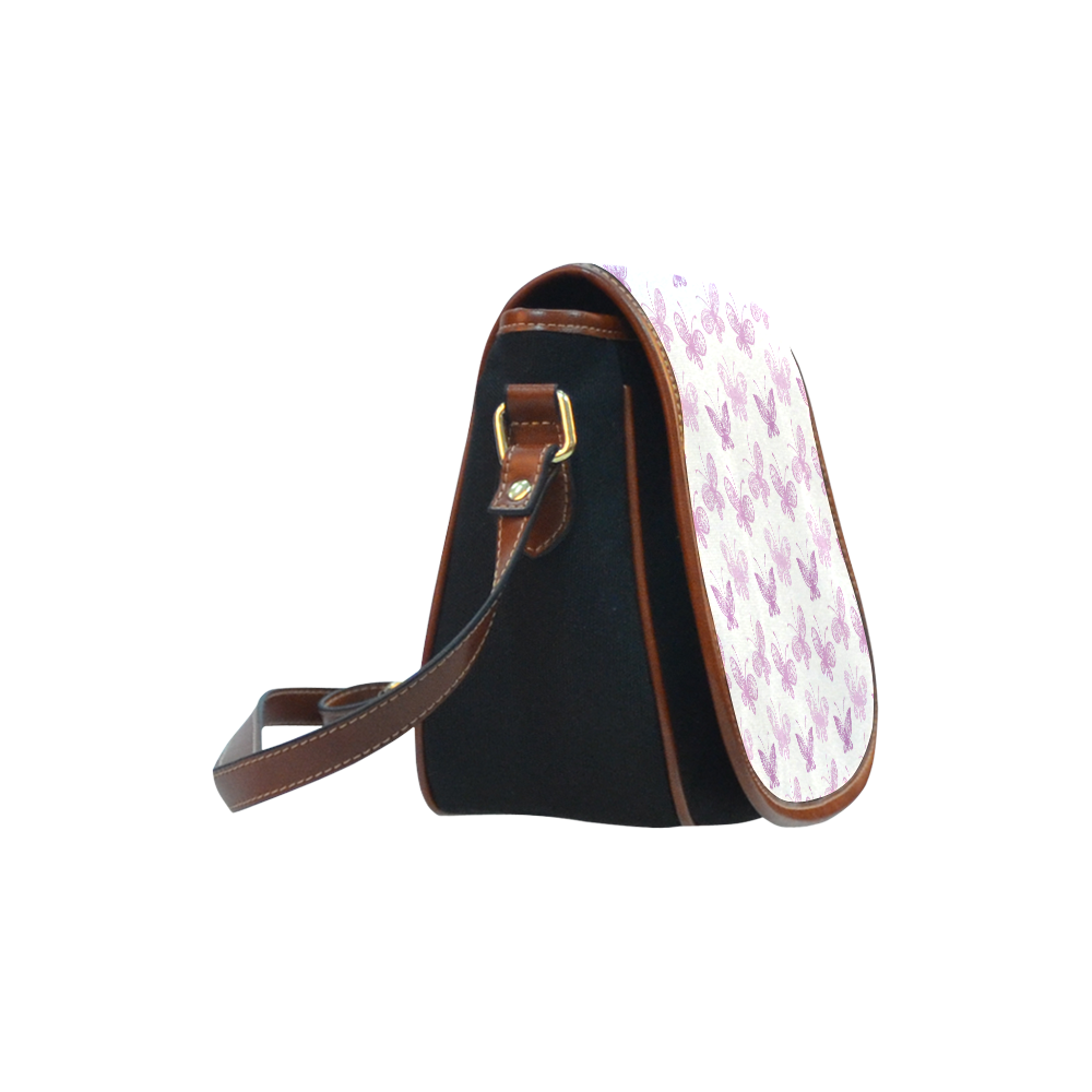 Fantastic Pink Butterflies Saddle Bag/Small (Model 1649)(Flap Customization)