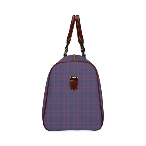 Purple Plaid Rock Style Waterproof Travel Bag/Large (Model 1639)